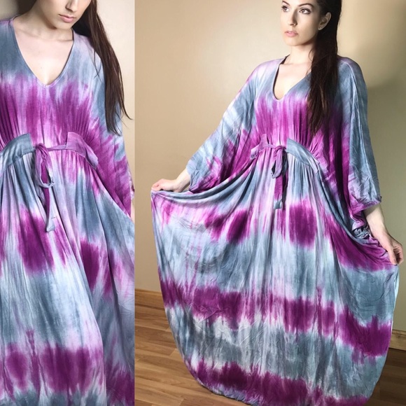 Oversized Tie Dye Maxi Dress - Picture 2 of 8